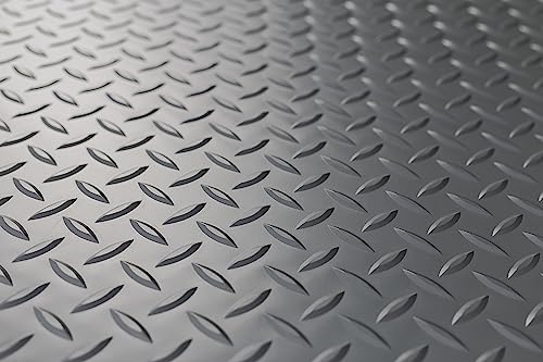 G-Floor Lite Diamond Tread Pattern Slate Grey Vinyl Rollout Garage Flooring Protector Mat for The Garage and Beyond - 7'6" x 14' Size G-Floor