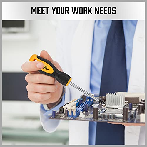 HORUSDY 11-piece Magnetic Screwdriver Set with Case, 5 Phillips & 5 Flat Head Tips with Magnetizer demagnetizer Precision Screwdriver Set HORUSDY