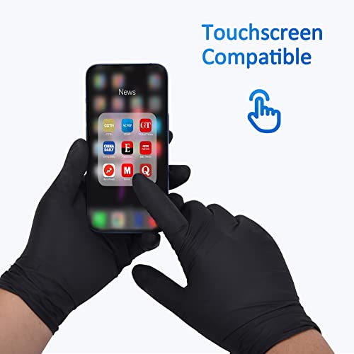 Schneider Nitrile Exam Gloves, Black, Large, 100-ct Box, 4-mil, Latex-Free, Powder-Free, Food-Safe (NBFK7103) Schneider