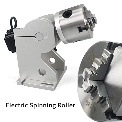 ComMarker 80mm 3 Jaws Rotary Chuck for Laser Marking Machine, Fiber Laser Engraver Attachment, 3 Jaws Rotary Axis Perfect for Jewelry, Rings, ComMarker