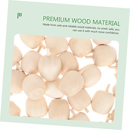 NOLITOY 90 Pcs Wooden DIY Artificial Apples Unfinished Wood Peg Dolls Unfinished Wood Craft Mushroom Unfinished Wooden Craftsc Fairy Toadstools NOLITOY