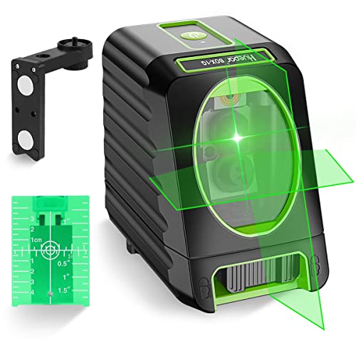 Self-leveling Laser Level - Huepar Box-1G 150ft/45m Outdoor Green Cross Line with Vertical Beam Spread Covers of 150°, Selectable Laser Lines, 360° Huepar