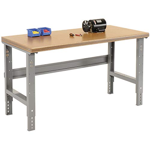 Global Industrial Adjustable Height Shop Top Safety Edge Work Bench, 72" W X 36" D, Gray Global Industrial