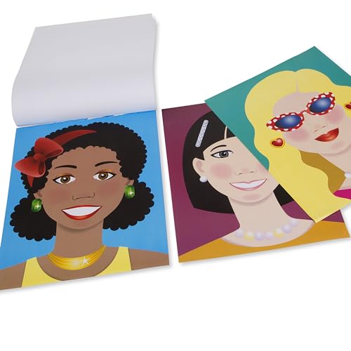Melissa & Doug Make-a-Face Sticker Pad - Fashion Faces, 20 Faces, 5 Sticker Sheets - Reusable Stickers, Stocking Stuffers, Restickable Stickers, Melissa & Doug