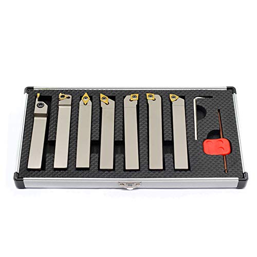 OSCARBIDE 5/8"Shank Nickel Plated Indexable Lathe Turning Tool Holder 7 Pieces/Set,Heavy-Duty CNC Metal Lathe CuttingTools for Turning Grooving OSCARBIDE