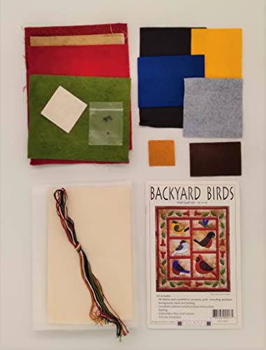 Wall Quilt Kit by Rachel's of Greenfield, Backyard Birds Wall Quilt Kit 13''x15'',Wall Hanging Kit, white Generic