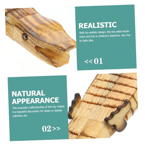ibasenice 5pcs Crocodile Model Woody Toy Kids Arts and Crafts Toys Kids Crafts Animals Realistic Wood Crocodile Unfinished Wood Animal Toy Wooden ibasenice