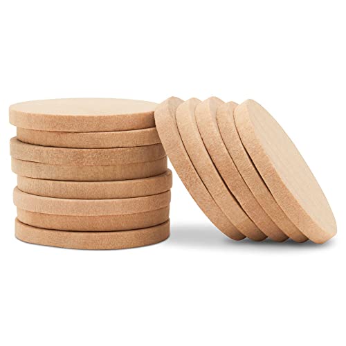 Wood Discs and Blank Tokens for Crafts, 1-1/4 x 1/8 inch Wooden Coins, Pack of 100 Unfinished Wood Circles, by Woodpeckers Woodpeckers