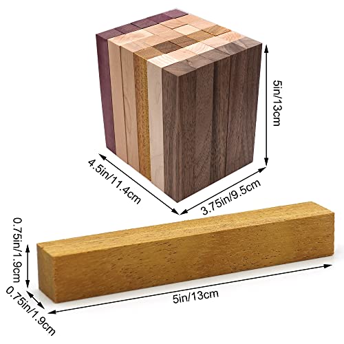 DICHA Wood Pen Blanks for Turning-Pen Blanks for Woodturning Burl-Black Walnut,Hard Maple,Merbau,Cherry,Beech,Purple heart-3/4" x 3/4" x 5" (30 Pack) DICHA