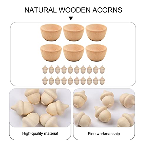 KESYOO 1 Set 26 Pcs Wooden Toys Unfinished Wood Toys for Crafts Kid Art Painting Ornament DIY Wood Bowl Ornaments Kids Toy Toys for Kids Natural Kids KESYOO