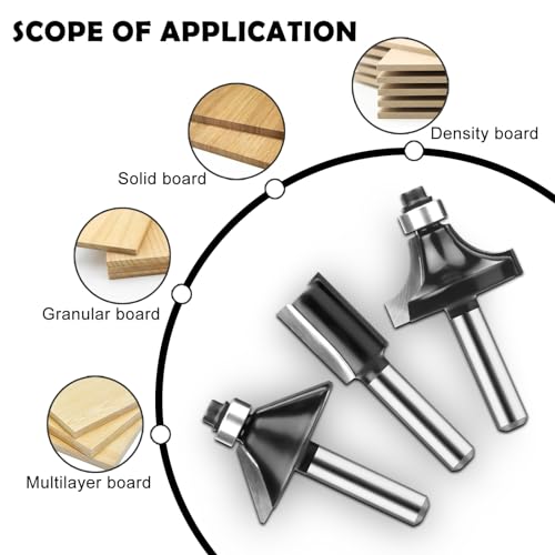 UTRUSTTO 1/4" Router Bit Set 12 Pieces, Tungsten Carbide Router Bits 1/4 Inch Shank, for Professional and Beginners Carpenter UTRUSTTO