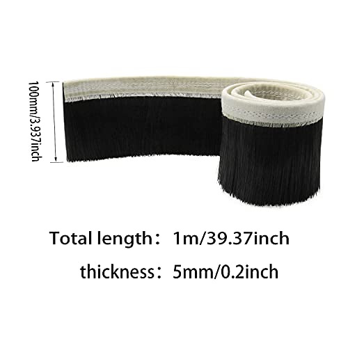 ITROLLE CNC Vacuum Brush 1m x 100mm/39.37 x 3.937inch Vacuum Cleaner Engraving Machine Dust Cover Nylon Strip Brush for CNC Router, Spindle Motor ITROLLE