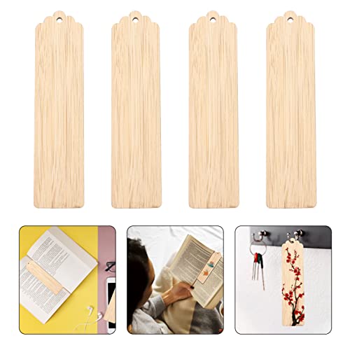 Ciieeo 10pcs Wooden Blank Bookmark Mens Pendant Wood Engraver Kids Bookmarks Wood Gifts Wooden Name Tag DIY Wooden Bookmarks Bookmark Making Kit with Ciieeo