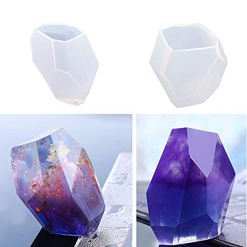 EuTengHao 18Pcs DIY Silicone Resin Casting Molds Tools Set Includes 6 Resin Casting Molds Large Clear Silicone Molds 2 Measurement Cup 10 Wood Sticks EuTengHao