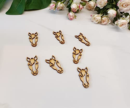 30pcs of Horse Head Earrings Unfinished Wood Blanks,Unfinished Laser Cut Wood Shapes for Earrings Jewelry Crafts (1.7inch) Yuxuanish