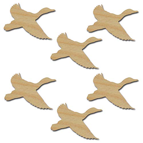 Duck Shape Unfinished Wood Animal Cut Outs 3" Inch 6 Pieces DUCK01-06
