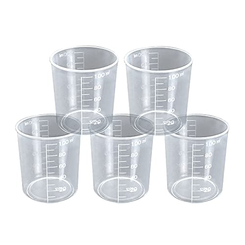 CertBuy 100PCS 100ml Plastic Measuring Cups Resin Cup for Epoxy Mixing Cup Plastic 100ML, Resin Plastic Measuring Cups 3.4oz 100ml Plastic Graduated CertBuy
