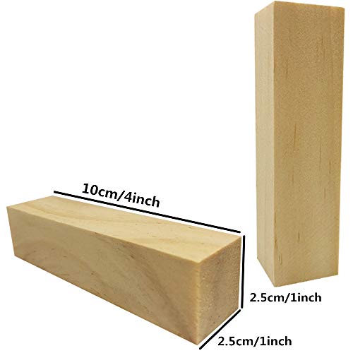 Fycooler Basswood Carving Blocks Whittling Wood Carving Blocks Basswood for Carving Unfinished Wood for Crafts Wooden Block Set Bass Wood for Wood Fycooler