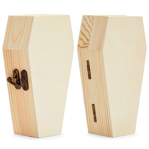 Bright Creations 6 Pack Unfinished Halloween Coffin Box with Hinged Lids for DIY Crafts (4 x 6 x 2 in) Bright Creations