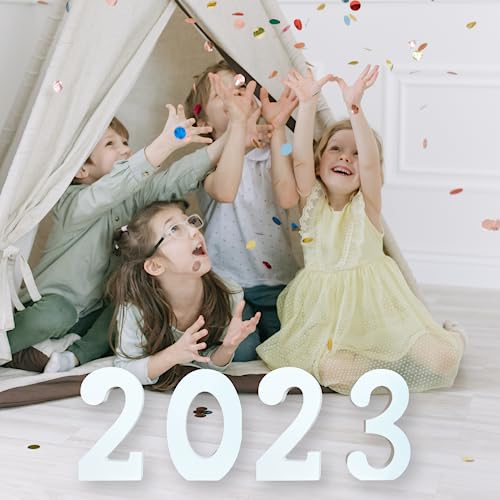 8 Inch White Wood Numbers, Unfinished Wood Numbers for Wall Decor Decorative Standing Numbers Slices Sign Board Decoration for Craft Home Party AOCEAN