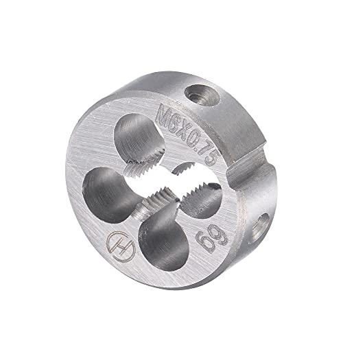 uxcell M6 x 0.75mm Metric Tap and Die Set, Machine Thread Screw Tap with Round Threading Die, Tap & Die Kit for Nut Screw Bolt Thread Repair uxcell