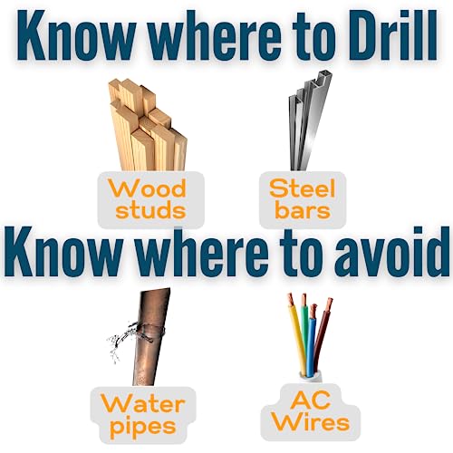 EVALD Electronic Stud Finder Wall Scanner | Wood and Metal Detector, Metal Pipe Locator, Joist Finder, Electric Wire Detector | Ideal for Cabinet, EVALD