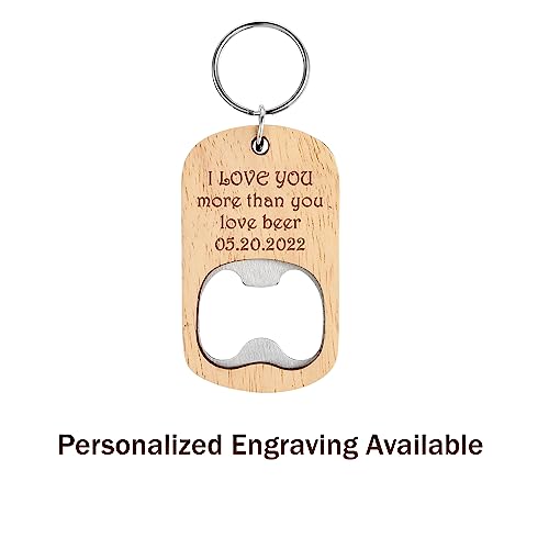 10Pcs Wooden Keychain Bottle Opener Blanks Wood Engraving Bulk Key Chain Unfinished Key Tag for Party Favors DIY Gift Craft Supplies (10pcs) CozyCabin