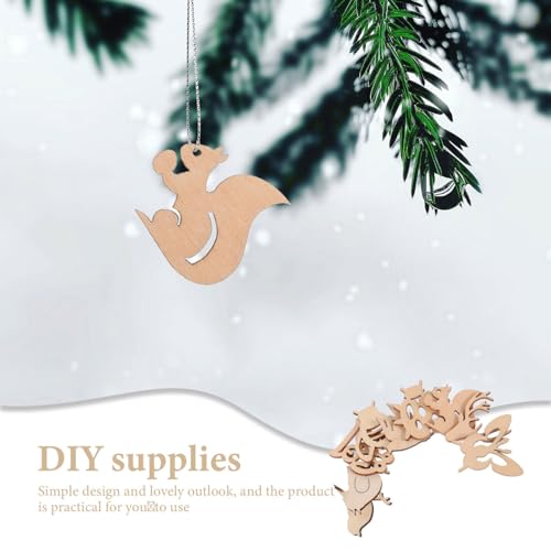 KALLORY 150pcs Christmas Wooden Animal Cutouts Unfinished Wild Forest Animals Cutouts Craft Wood Slices Shapes Festival Hanging Ornament for DIY KALLORY