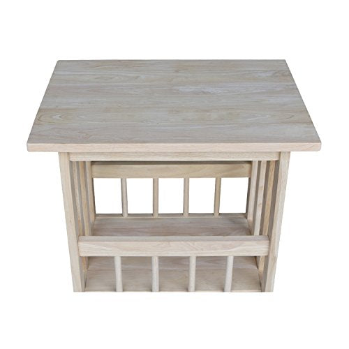 International Concepts Mission Magazine End Table, Unfinished IC International Concepts