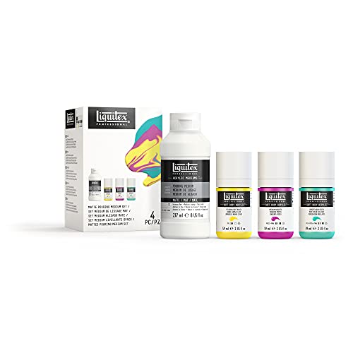 Liquitex Professional Matte Pouring Medium Set, Includes 3 x 2-oz Soft Body Acrylic Paint Bottles Liquitex