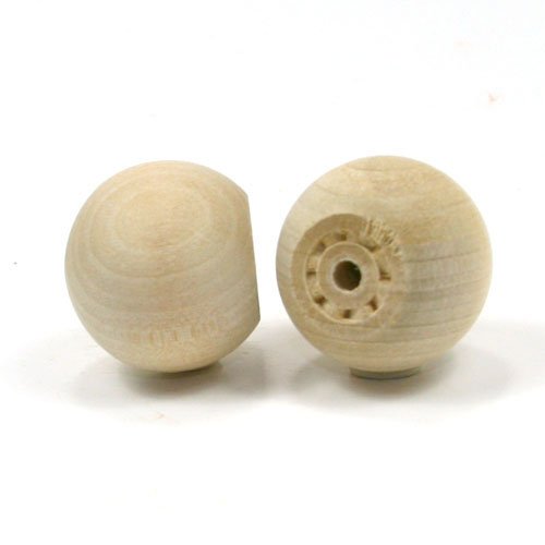 Mylittlewoodshop - Pkg of 50 - Ball with Flat Bottom - 1 inch in Diameter with 9/16 inch Flat Unfinished Wood(WW-KBB100-50) Unique Wood Shapes