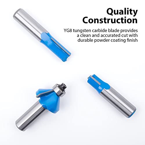 KOWOOD Router Bits Sets of 24A Pieces 1/2 Inch Shank Router Bit Set T Shape - for Commercial Users and Beginners… KOWOOD