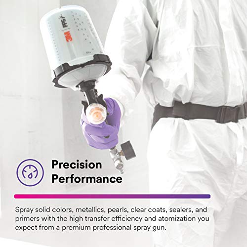 3M Performance Spray Gun Starter Kit, 26778, Includes PPS 2.0 Paint Spray Cup System, 15 Replaceable Gravity HVLP Atomizing Heads, Air Control Valve 3M