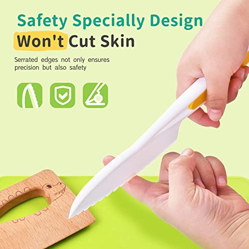 Montessori Kitchen Tools, Wulumu 15Pcs Kids Cooking Set Real Toddler Knife Set Montessori Toys Include Toddler Knives Cutting Boards Peeler Rolling Wulumu