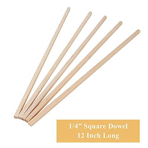 Balsa Wood Sticks 1/4 Inch Square Dowels Strips 12" Long - Pack of 30 by Craftiff Craftiff