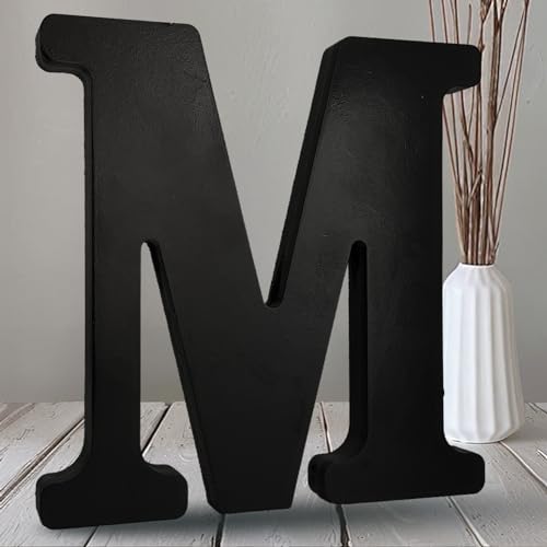 AOCEAN 10 inch Black Wood Letters Unfinished Wood Letters for Halloween Decorative Standing Letters Slices Sign Board Decoration for Craft Home Party AOCEAN