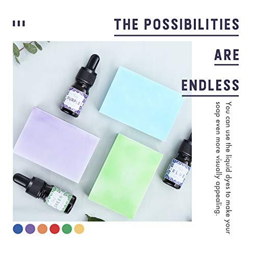 DIY Soap Making Kit, Soap Making Supplies with 3.3 lbs Soap Base, Soap Mold, Glass Measuring Cup, Liquid Dyes, Wavy Straight Scraper, Silicone SOLIGT
