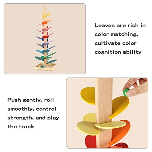 Vomocent Wooden Music Tree Toy for Kids, Marble Ball Run Track Game for Toddlers, Marble Tree Educational Montessori Toy Boy Girl Gifts Vomocent