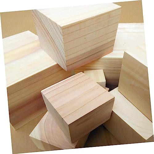 COHEALI 60pcs Wood Craft Supplies Wooden Cubes Bulk Wooden Craft Cubes Wooden Square Cubes Unfinished Wood Cubes Small Wooden Cubes Unfinished Wood COHEALI