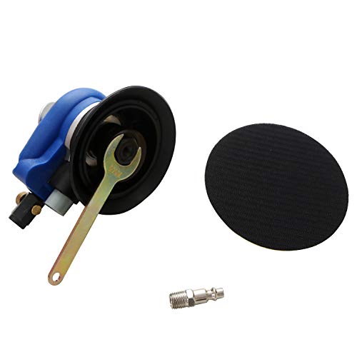 Professional Air Random Orbital Sander, Heavy Duty Dual Action Pneumatic Palm Sander (5 inch, Blue) HUAXIU