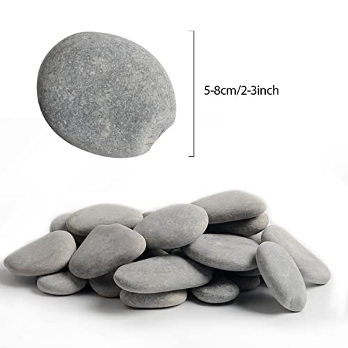 35 River Rocks for Painting, Painting Rocks Bulk for Adults, 2-3 Inches Craft Rocks, Flat Rocks for Painting, Smooth Painting Rocks for DIY Project, Simetufy