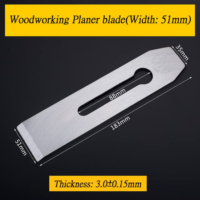 TorSor 2 Pack Bench Hand Plane 2-Inch Blade Replacement Woodwork Planer Cutter 51MM Wide Iron Blades Steel Carpentry Edge Trimming Saw for No.4 No.5 TorSor