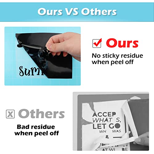 HTVRONT Light Grip Cutting Mats for Cricut, 2 Pack Cutting Mats 12x12 for Cricut Maker/Maker 3/Explore 3/Air/Air 2/One, Light Adhesive Sticky Blue HTVRONT