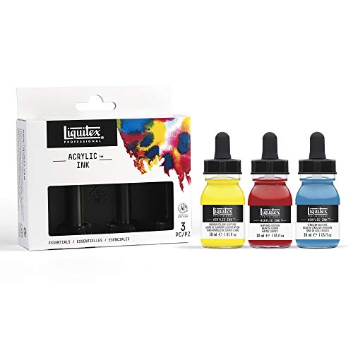 Liquitex Professional Acrylic Ink, 1-oz (30ml), Essential Color Set, Set of 3 Liquitex