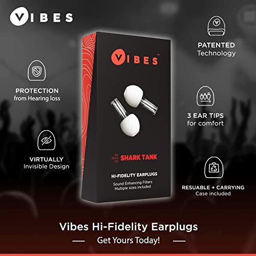 Vibes High Fidelity Ear Plugs - Invisible Earplugs for Music Concerts, Musicians, Motorcycles, Airplanes, Raves, and Work - Noise Reduction and VIBES
