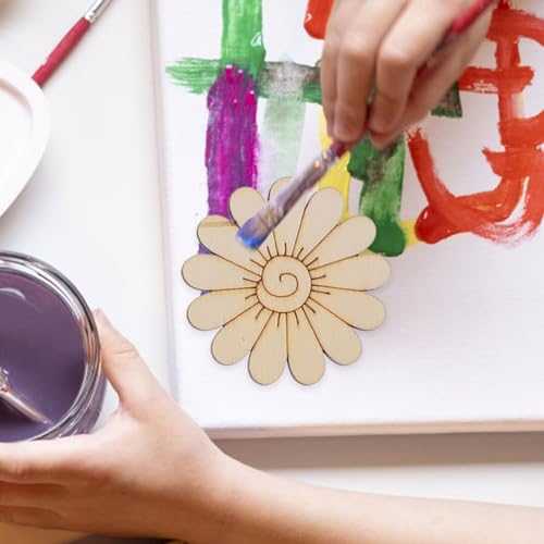 KALLORY 18pcs Unfinished Wooden Cutouts Butterfly Wood Slices Flower Unfinished Wood Cutouts Blank Wooden Paint Crafts for Kids Painting DIY Crafts KALLORY