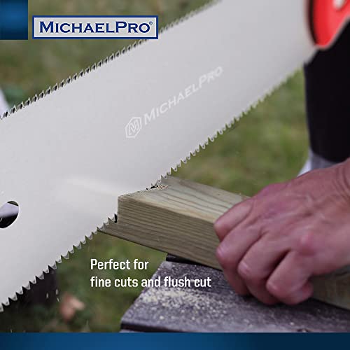MichaelPro Japanese Pull Saw, 10 Inch Double Edge Hand Saw for Wood Working, Japanese Ryoba Saw Flush Cut Saw Woodworking Tools with Corrosion MichaelPro