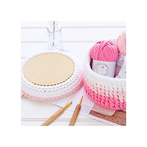 PH Pandahall 1pc Natural Wooden Basket Bottom, 7.8 Inch Circle Blank Solid Crochet Basket Wood Base for DIY Basket Weaving Supplies Craft Making Home PH PandaHall