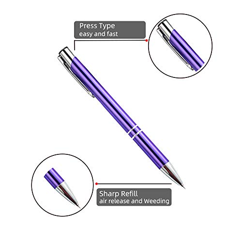 Weeding Pen for Vinyl Weeder Pen Tool Air Release Pin Pen Tool Stainless Steel Point Retractable Craft (Purple) aigHOMnE