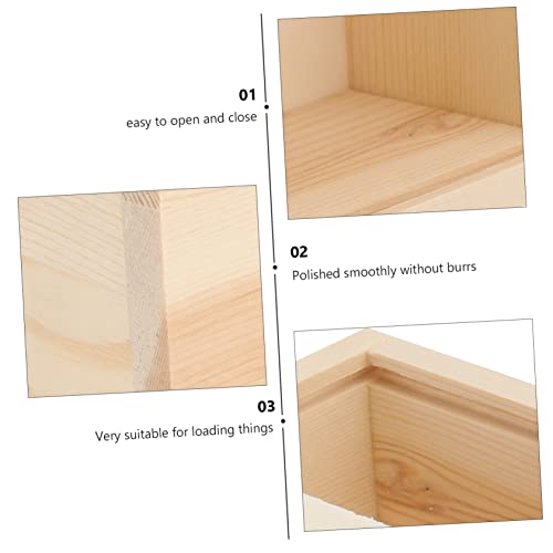 TEHAUX Jewelry Gift 2pcs Boxes Small Wooden Box Wooden Jewelry Box Wooden Gift Boxes Wood Decor Unfinished Shadow Box Gift Storage Box Creative TEHAUX